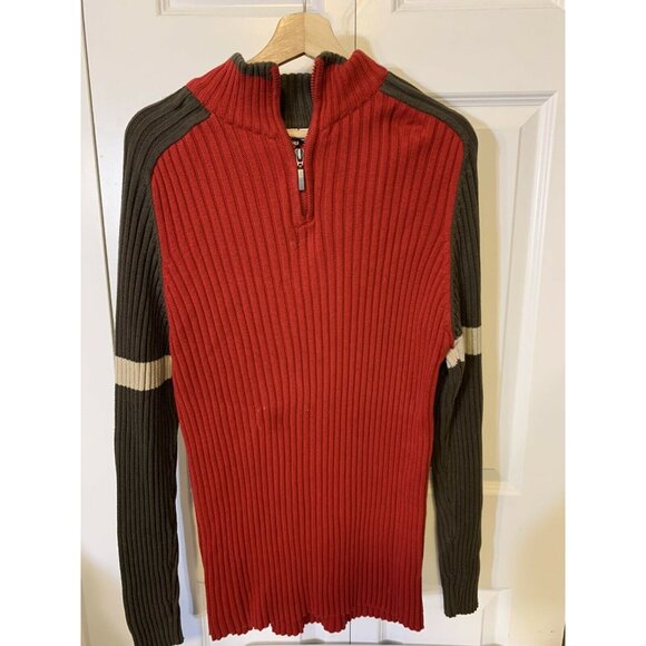 Vintage 80'S Angelo Litrico Italy Designers Brand Sz XXXL Red Orange 1/4 Zip - Picture 4 of 6